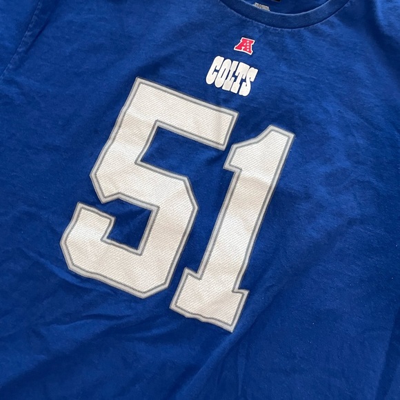 NFL Team Apparel Indianapolis Colts #51 Angerer Jersey Short Sleeve Blue 2XL - Picture 2 of 5